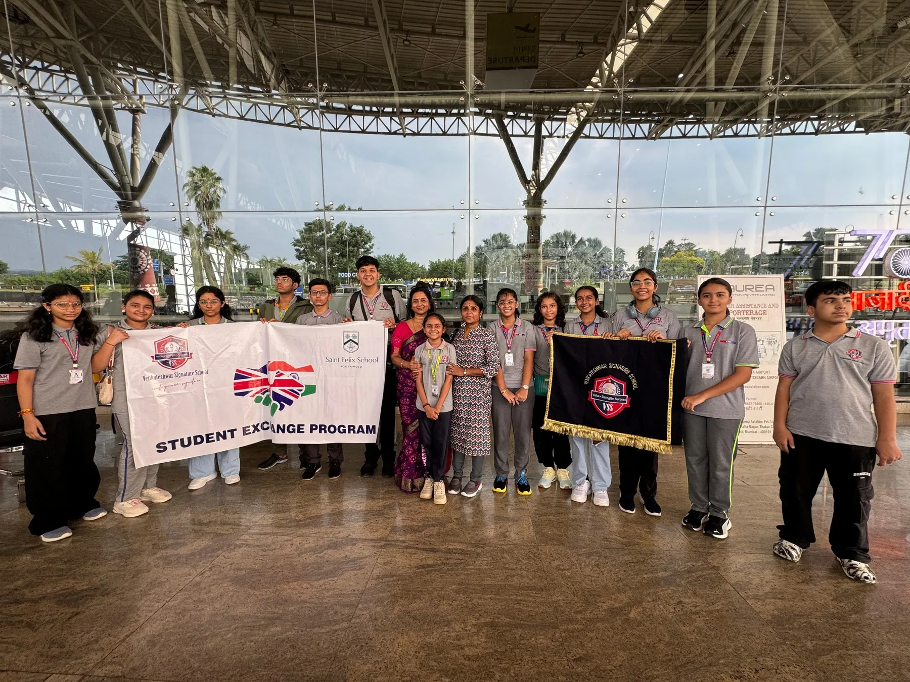 Students preparing for a UK student exchange and immersion programme
