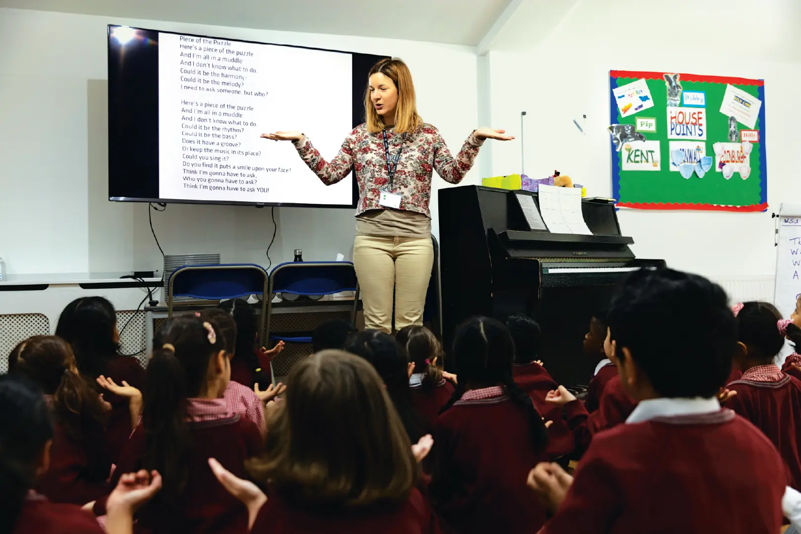 A teacher-training session in a UK classroom
